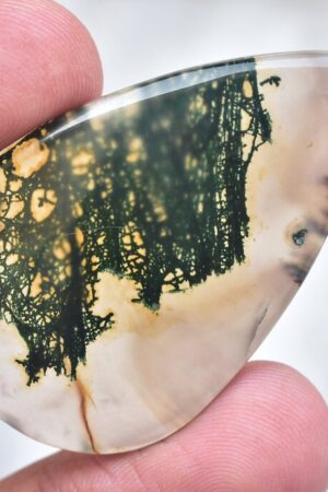 Moss Agate Cabochon / High Quality Green Moss Agate Gemstone / For Jewelry / Oval Shape / 55.00 Ct. / 46x30x5 mm / Loose Gemstone G-510