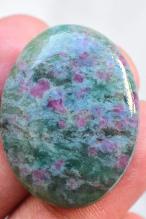 Ruby Kyanite Cabochon / Top Selection Ruby Kyanite Gemstone / Pear Shape / 50.05 Ct. / 32x24x6 mm / Loose Gemstone G-788