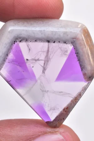 Star Amethyst Slice / Purple Star Trapiche Amethyst Slice (Polished) / Freeform Shape / 35.85 Ct. / 29x26x5 mm / Loose Gemstone / I-587