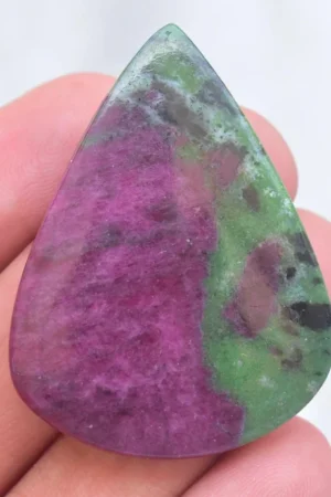 Ruby Zoisite Cabochon / High Quality Ruby Zoisite Gemstone / Pear Shape / 73.55 Ct. / 43x33x5 mm / Loose Gemstone / K-169