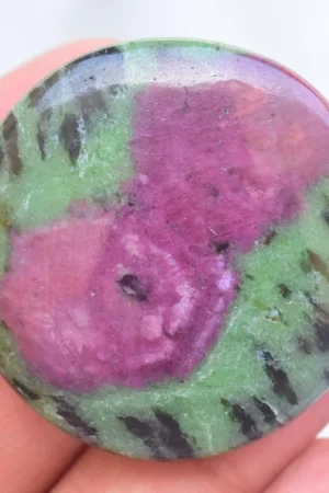 Ruby Zoisite Cabochon / High Quality Ruby Zoisite Gemstone / Round Shape / 80.05 Ct. / 37x5 mm / Loose Gemstone / K-195