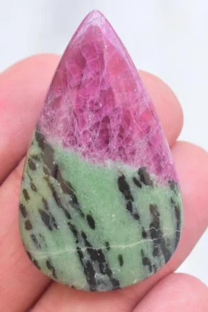 Ruby Zoisite Cabochon / High Quality Ruby Zoisite Gemstone / Pear Shape / 53.85 Ct. / 43x25x5 mm / Loose Gemstone / K-165