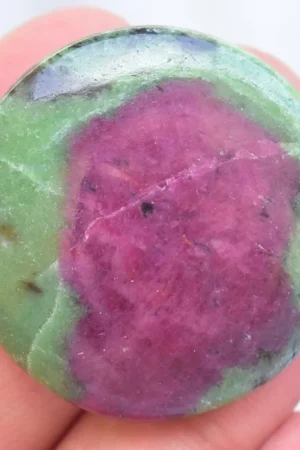 Ruby Zoisite Cabochon / High Quality Ruby Zoisite Gemstone / Round Shape / 77.55 Ct. / 35x6 mm / Loose Gemstone / K-196