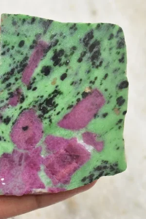 Ruby Zoisite Slice / High Quality Ruby Zoisite Gemstone Slice / Stone Slab / 294.25 Ct. / 68x51x5 mm / Loose Gemstone / N-198