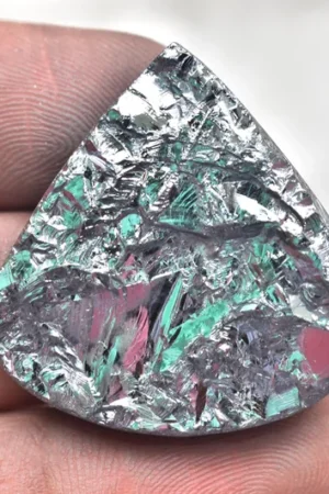 Title: Silicon Druzy Cabochon / Top Grade Silicon Druzy Gemstone / Round Shape / 77.45 Ct. / 34×8 mm. / Loose Gemstone / O‑601