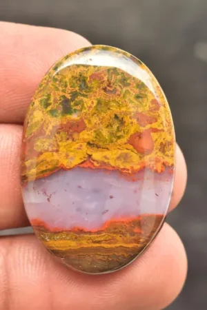 Title: Seam Agate Cabochon / Moroccan Seam Agate Gemstone / Moroccan Agate / For Jewelry / Oval Shape / 50.00 Ct / 37×25×6 mm / Loose Gemstone / Q-156