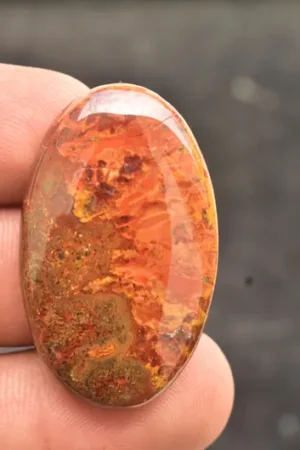 Title: Seam Agate Cabochon / Moroccan Seam Agate Gemstone / Moroccan Agate / For Jewelry / Oval Shape / 49.65 Ct / 38x23x6 mm. Loose Gemstone Q-152