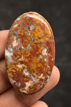 Title: Seam Agate Cabochon / Moroccan Seam Agate Gemstone / Moroccan Agate / for Jewelry / Round Shape / 79.95 Ct / 40×5 mm / Loose Gemstone / Q-147