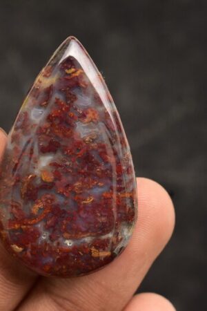 Title: Seam Agate Cabochon / Moroccan Seam Agate Gemstone / Moroccan Agate / For Jewelry / Pear Shape / 34.10 Ct / 36x25x5 mm. Loose Gemstone Q-149