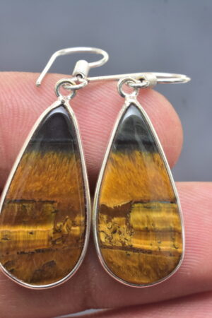 Tiger Cabochon / Plated Silver Earring / For Jewelry / Pear Shape / Loose Gemstone Jewelrys A-222
