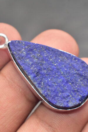 Lapis Lazuli Cabochon / Plated Silver Pendant / For Jewelry / Pear Shape / Loose Gemstone Jewelrys A-268