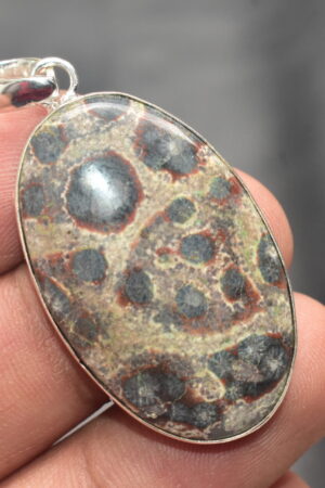 Viper Skin Jasper Cabochon / Plated Silver Pendant / For Jewelry / Oval Shape / Loose Gemstone Jewelrys A-258