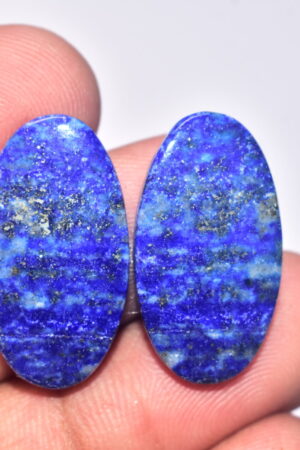Lapis Lazuli Pair Cabochon / Lapis Lazuli Pair Gemstone / For Jewelry / Oval Shape / 27.50 ct. / 25x14x4 mm. / Loose Gemstone Q-712