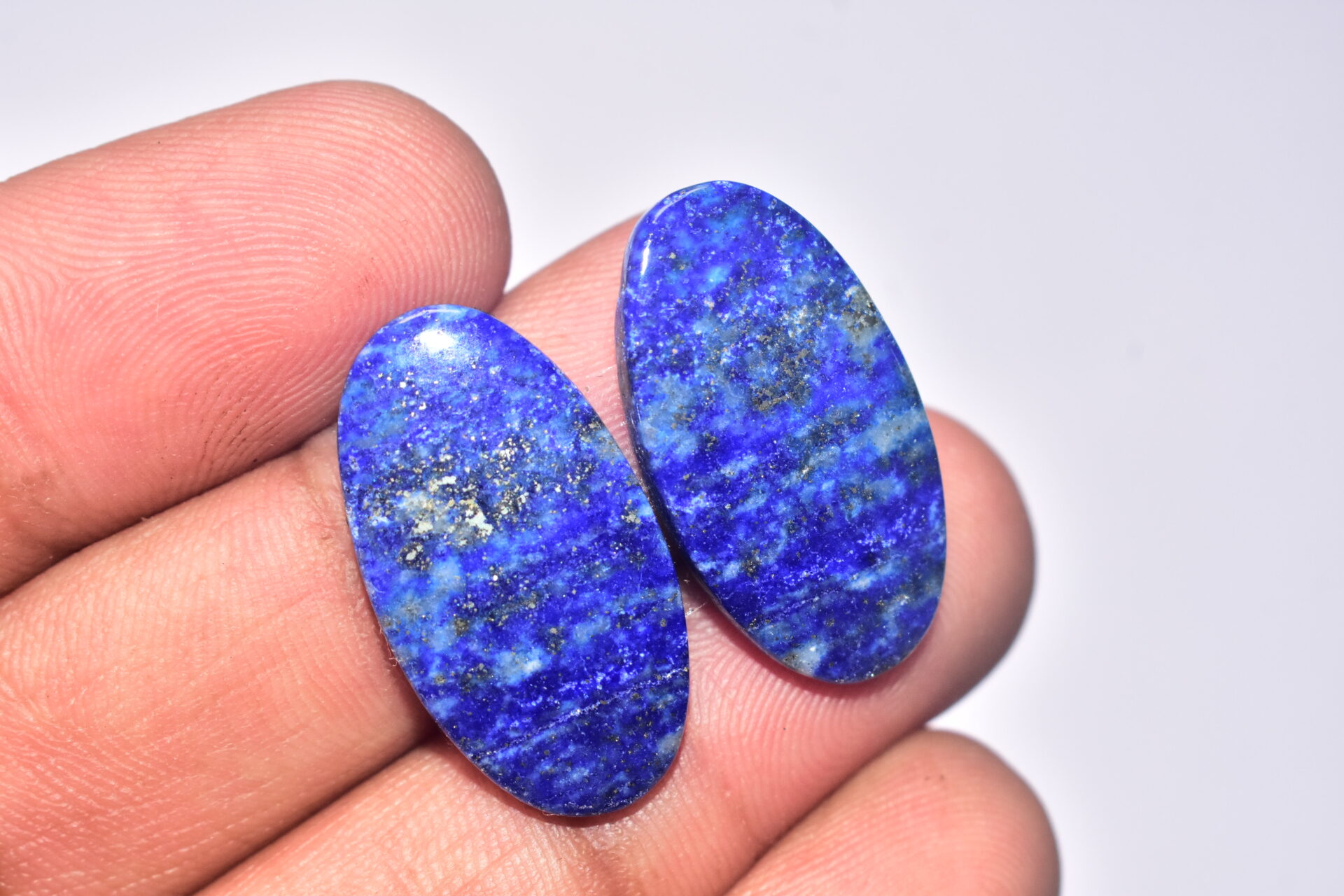 Lapis Lazuli Pair Cabochon / Lapis Lazuli Pair Gemstone / For Jewelry / Oval Shape / 27.50 ct. / 25x14x4 mm. / Loose Gemstone Q-712 - Image 4