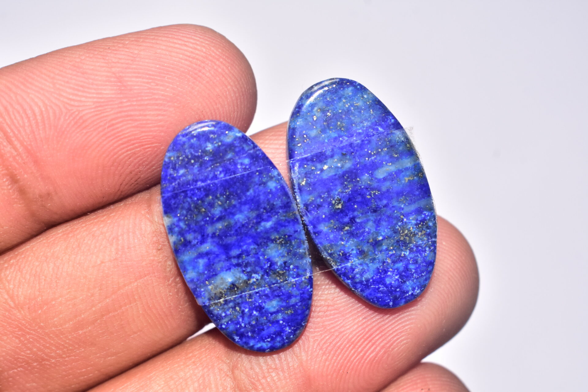 Lapis Lazuli Pair Cabochon / Lapis Lazuli Pair Gemstone / For Jewelry / Oval Shape / 27.50 ct. / 25x14x4 mm. / Loose Gemstone Q-712 - Image 5