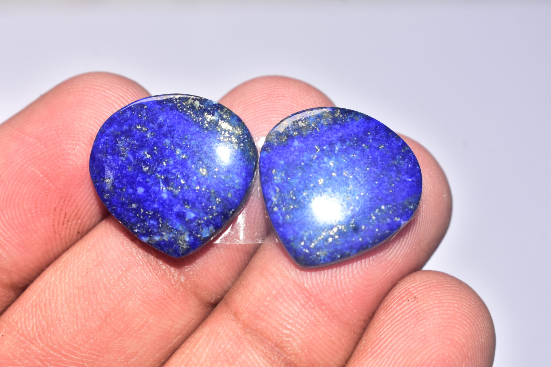 Lapis Lazuli Pair Cabochon / Lapis Lazuli Pair Gemstone / For Jewelry / Freeform Shape / 24.45 ct. / 18x18x4 mm. / Loose Gemstone Q-709 - Image 3