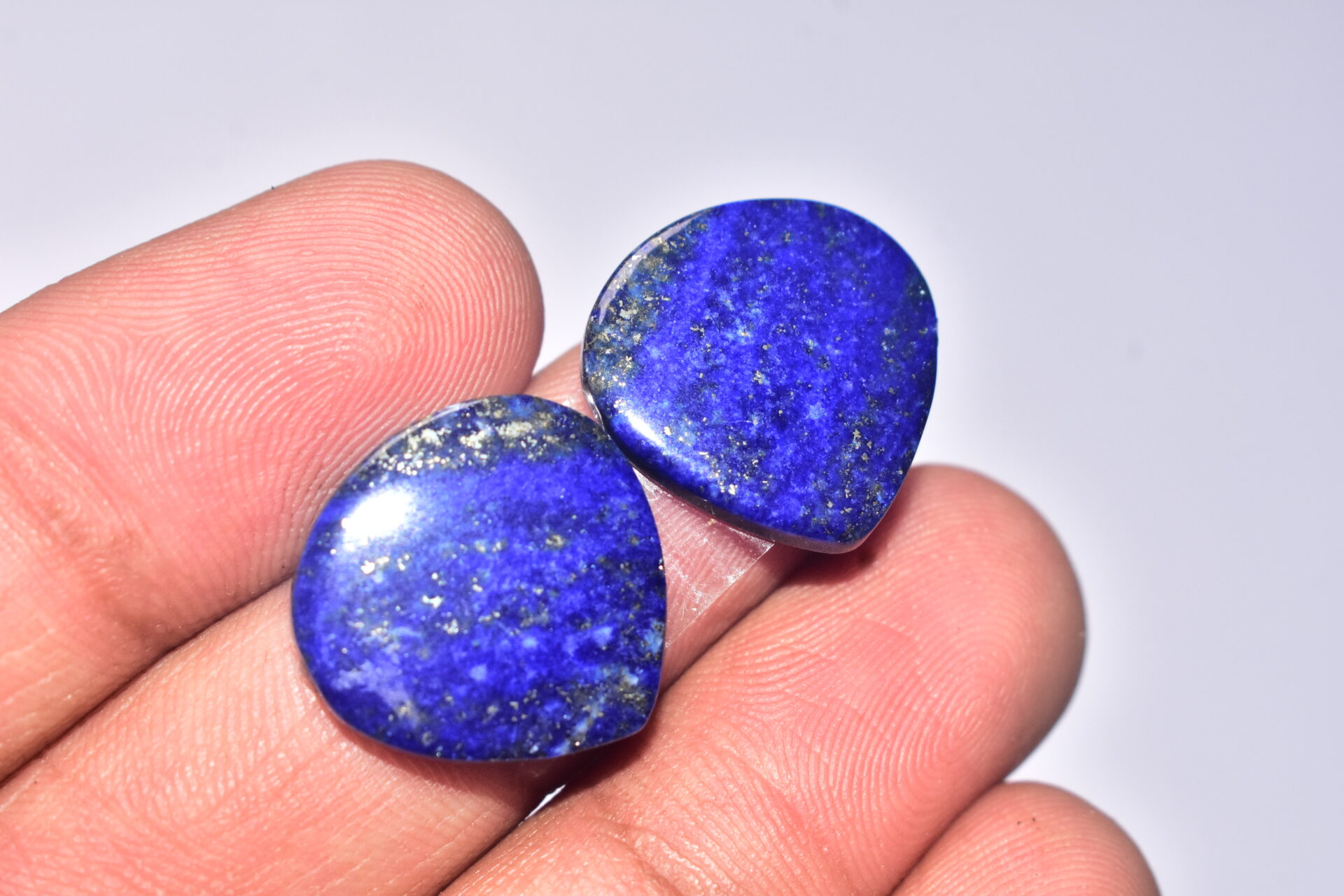 Lapis Lazuli Pair Cabochon / Lapis Lazuli Pair Gemstone / For Jewelry / Freeform Shape / 24.45 ct. / 18x18x4 mm. / Loose Gemstone Q-709 - Image 4