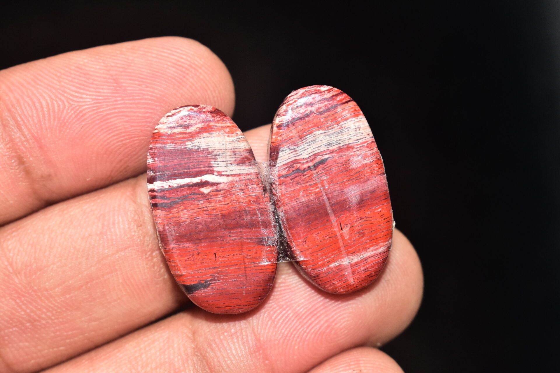 Snake Skin Jasper Pair Cabochon / Snake Skin Jasper Pair Gemstone / Oval Shape / 39.05 ct. / 26x14x5 mm. / Loose Gems / Q-725 - Image 5