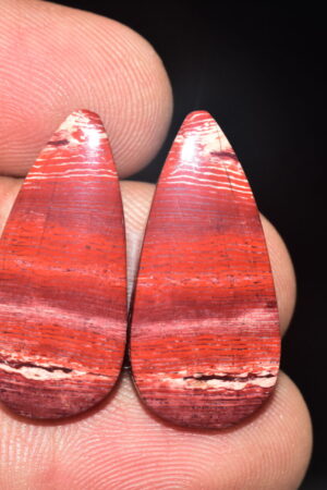 Snake Skin Jasper Pair Cabochon / Snake Skin Jasper Pair Gemstone / Pear Shape / 28.35 ct. / 27x13x4 mm. / Loose Gems / Q-722