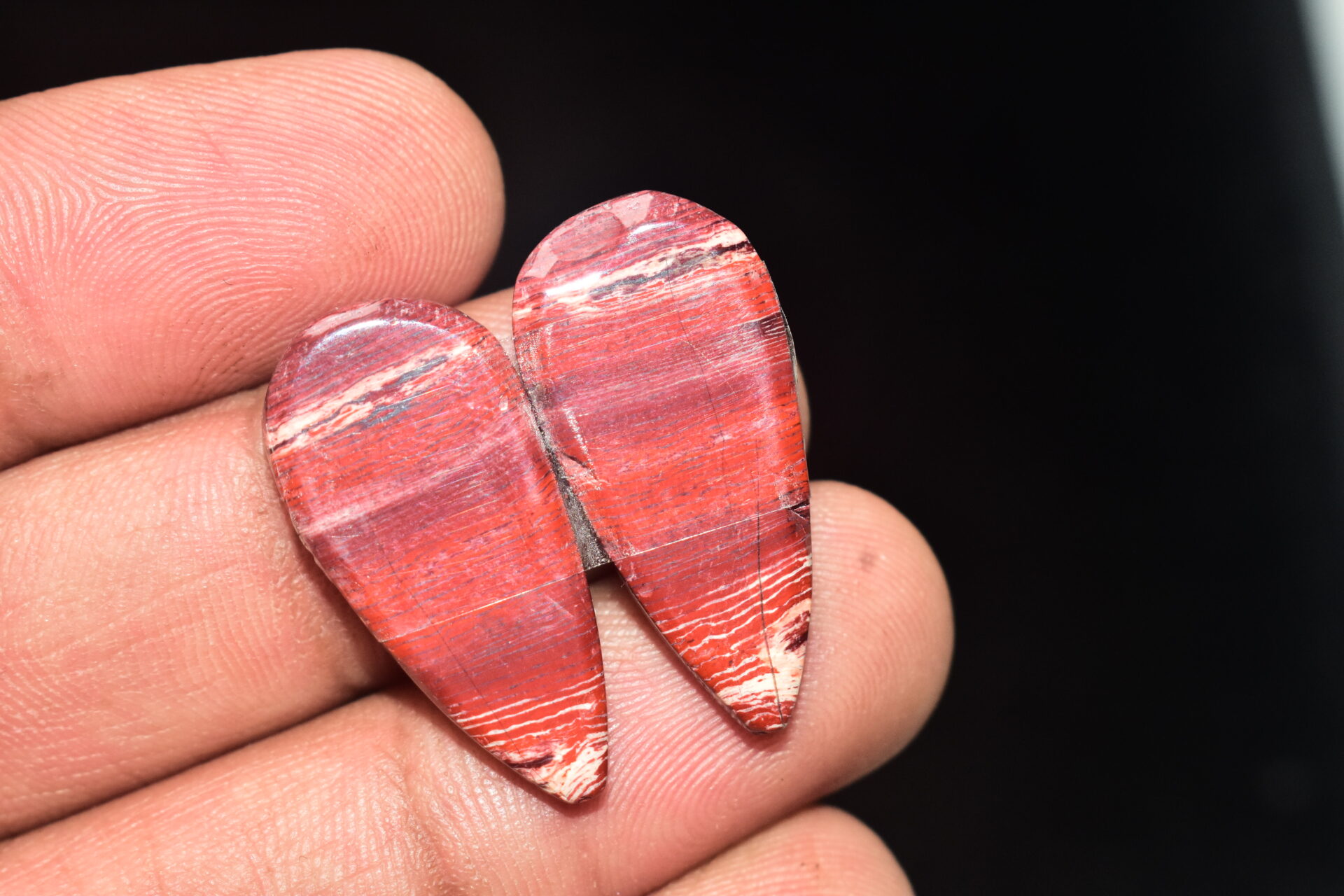 Snake Skin Jasper Pair Cabochon / Snake Skin Jasper Pair Gemstone / Pear Shape / 28.35 ct. / 27x13x4 mm. / Loose Gems / Q-722 - Image 5