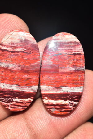 Snake Skin Jasper Pair Cabochon / Snake Skin Jasper Pair Gemstone / Oval Shape / 36.60 ct. / 26x14x4 mm. / Loose Gems / Q-724