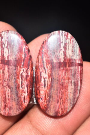 Snake Skin Jasper Pair Cabochon / Snake Skin Jasper Pair Gemstone / Oval Shape / 34.10 ct. / 28x15x4 mm. / Loose Gems / Q-723