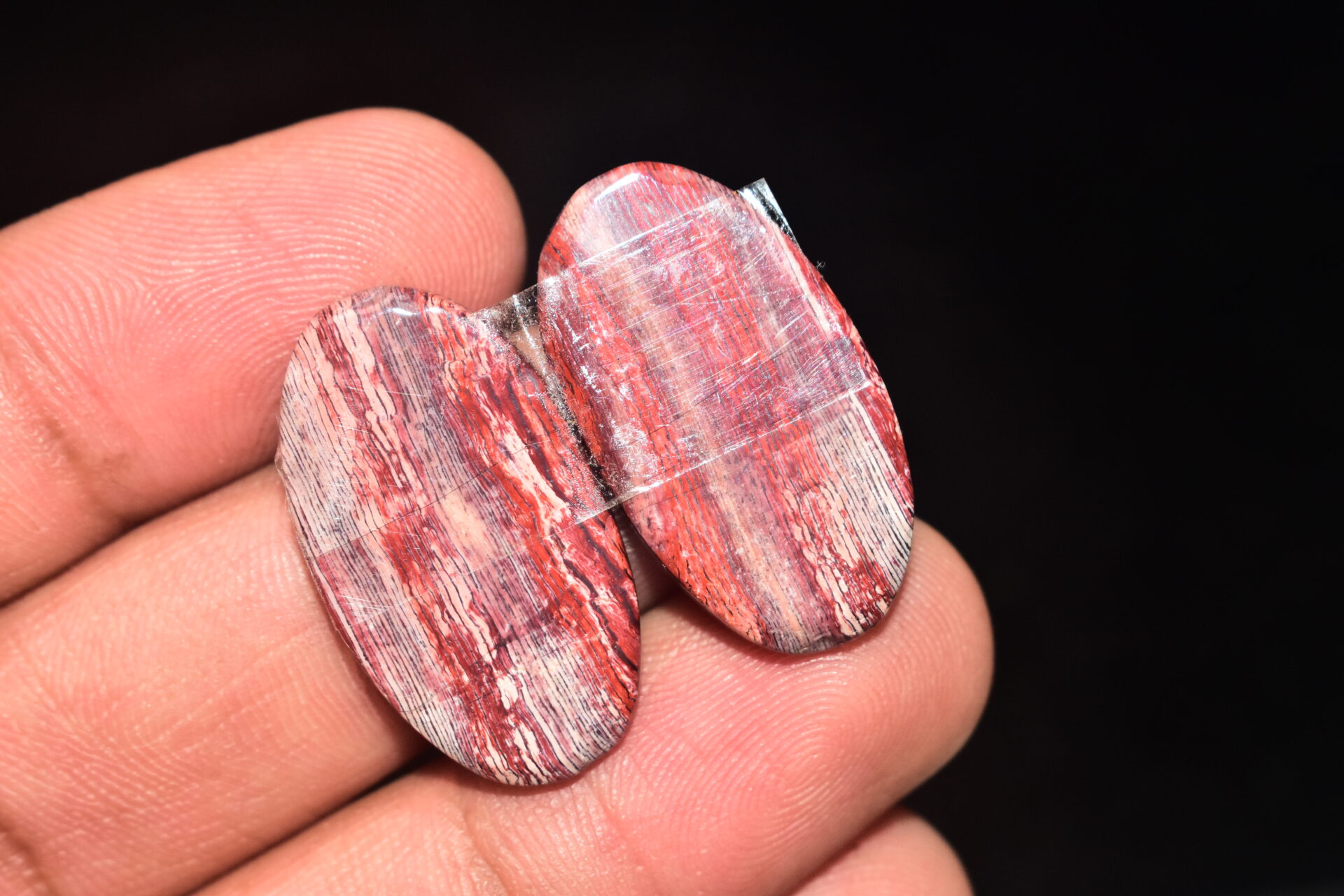 Snake Skin Jasper Pair Cabochon / Snake Skin Jasper Pair Gemstone / Oval Shape / 34.10 ct. / 28x15x4 mm. / Loose Gems / Q-723 - Image 5