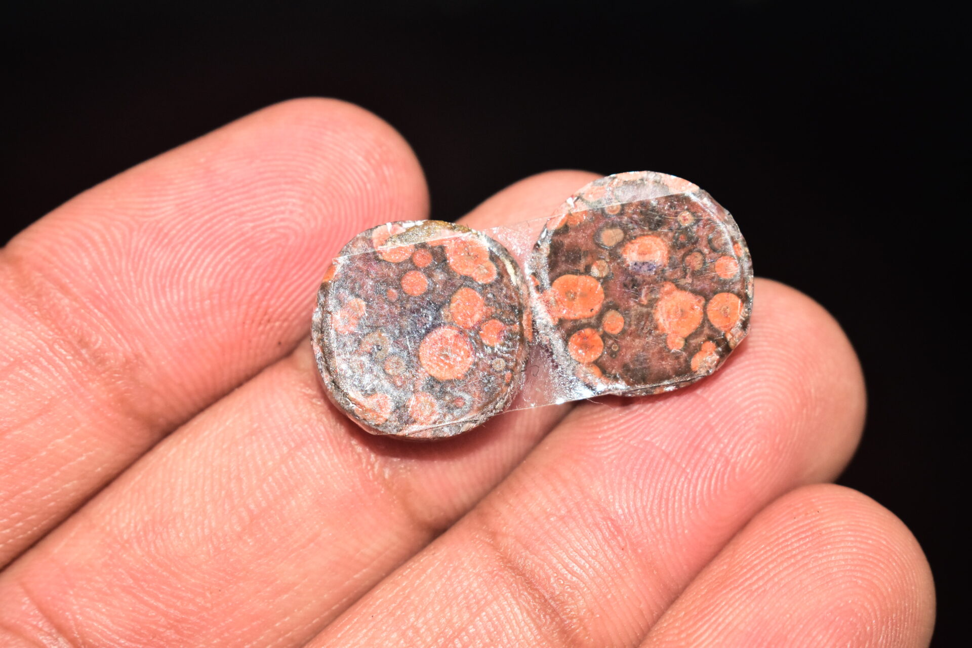 Poppy Jasper Pair Cabochon / Poppy Jasper Pair Gemstone / For Earrings / Round Shape / 15.05 Ct. / 15x4 mm. Loose Gemstone / Q-763 - Image 5
