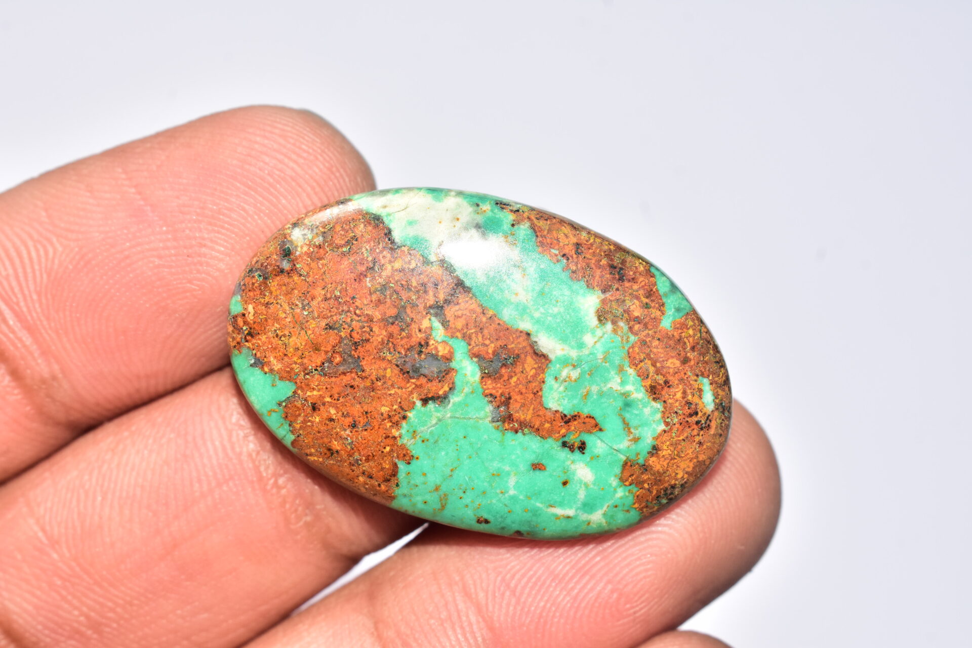 Sanora Chrysocolla Cabochon / Sanora Chrysocolla Gemstone / For Jewelry / Oval Shape / 33.05 Ct. / 34x22x5 mm. / Loose Gemstone / Q-958 - Image 3