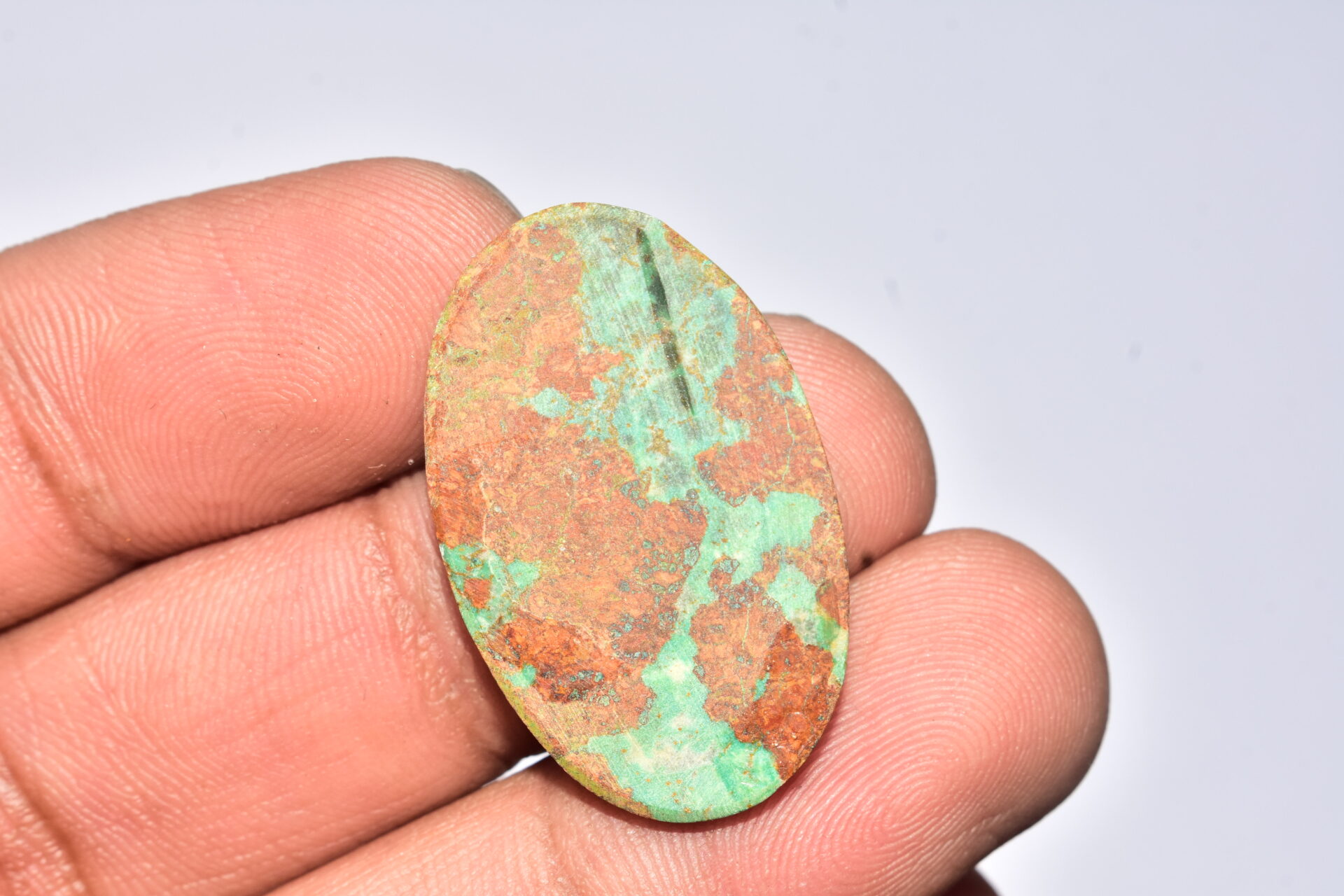 Sanora Chrysocolla Cabochon / Sanora Chrysocolla Gemstone / For Jewelry / Oval Shape / 35.65 Ct. / 31x19x5 mm. / Loose Gemstone / Q-987 - Image 4