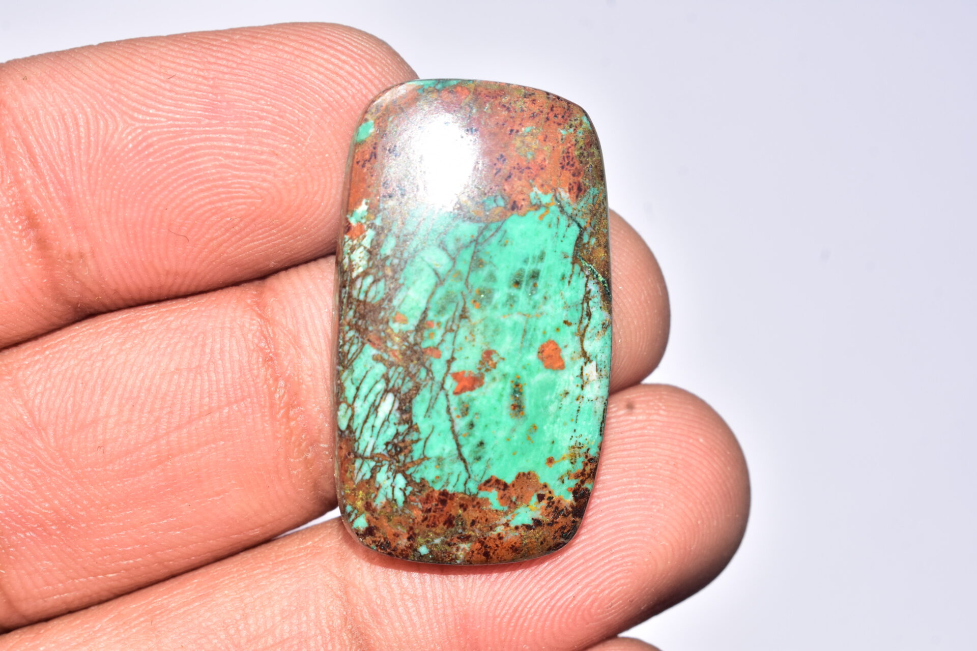 Sanora Chrysocolla Cabochon / Sanora Chrysocolla Gemstone / For Jewelry / Cushion Shape / 30.80 Ct. / 32x18x4 mm. / Loose Gemstone / Q-1001