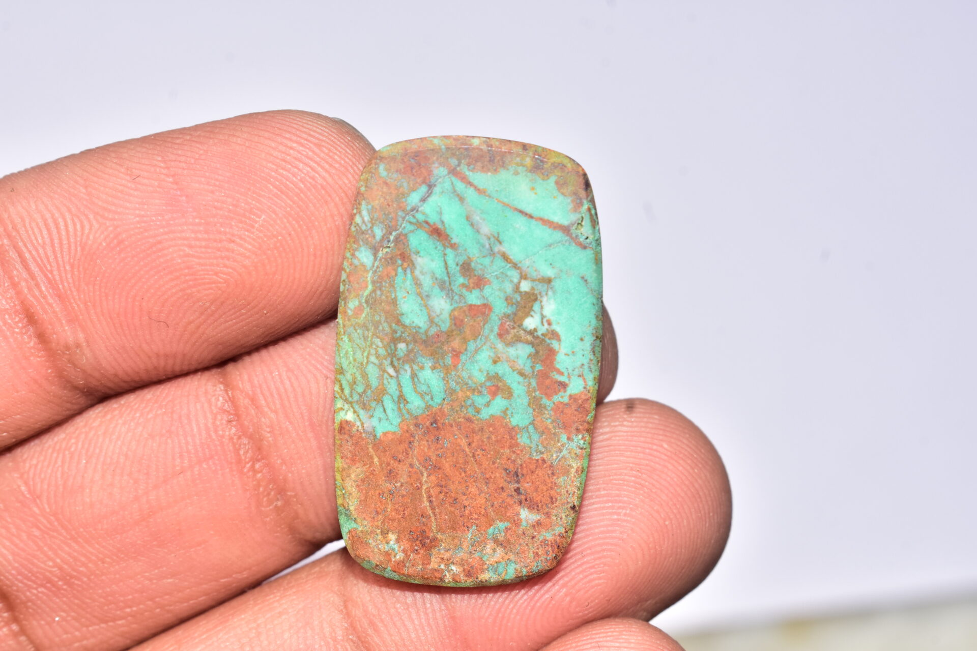 Sanora Chrysocolla Cabochon / Sanora Chrysocolla Gemstone / For Jewelry / Cushion Shape / 30.80 Ct. / 32x18x4 mm. / Loose Gemstone / Q-1001 - Image 4