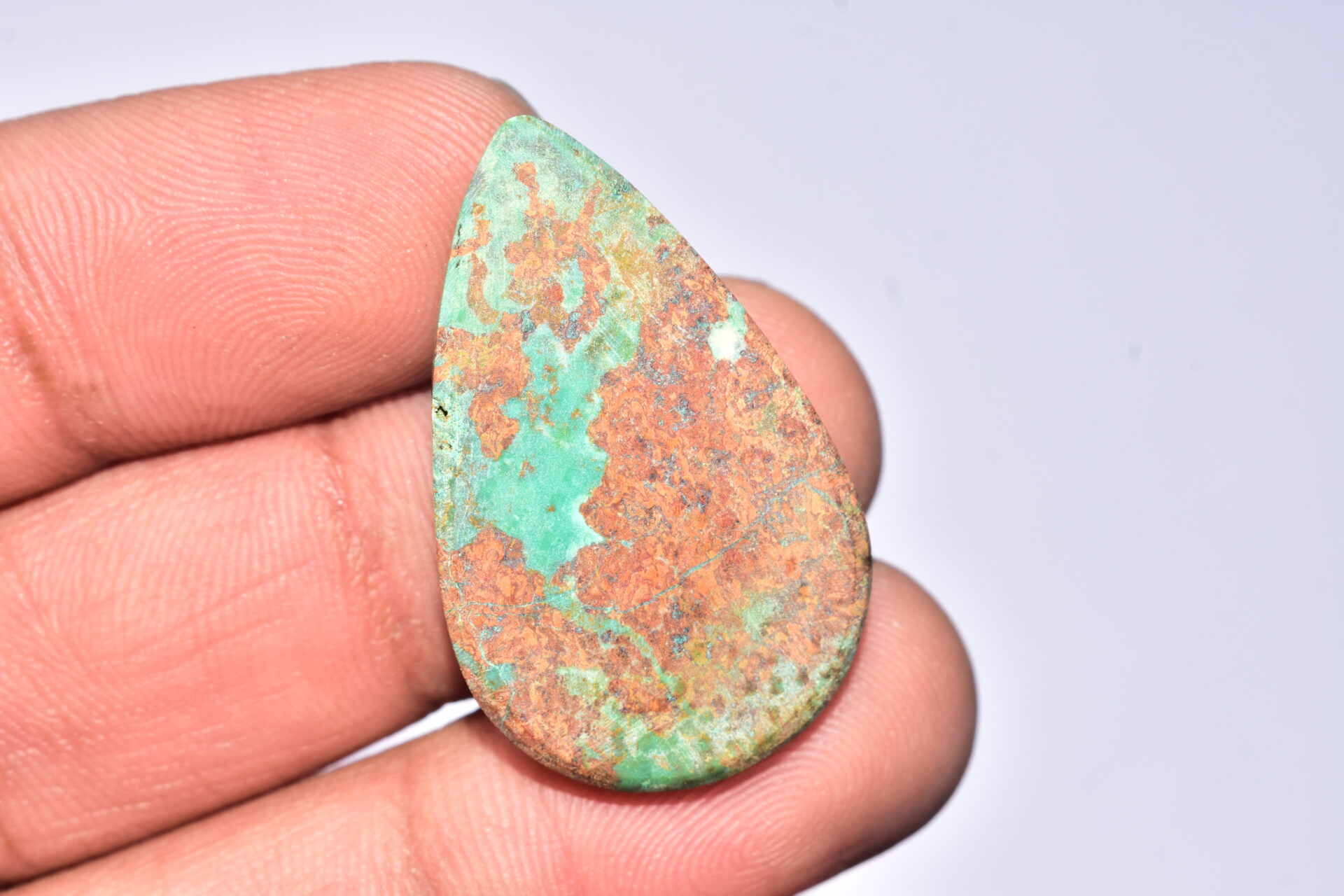Sanora Chrysocolla Cabochon / Sanora Chrysocolla Gemstone / For Jewelry / Pear Shape / 33.25 Ct. / 34x21x6 mm. / Loose Gemstone / Q-999 - Image 4