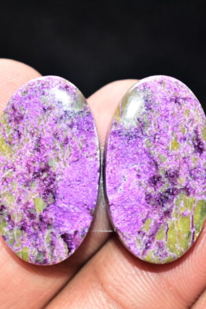Stichtite With Serpentine Pair Cabochon / Stichtite With Serpentine Gemstone / Oval Shape / 32.20 Ct. / 26x15x5 mm. / Loose Gemstone / Q-859