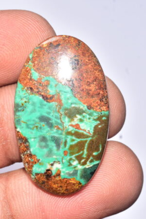 Sanora Chrysocolla Cabochon / Sanora Chrysocolla Gemstone / For Jewelry / Oval Shape / 29.30 Ct. / 34x20x5 mm. / Loose Gemstone / Q-989