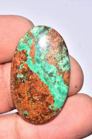 Sanora Chrysocolla Cabochon / Sanora Chrysocolla Gemstone / For Jewelry / Oval Shape / 29.05 Ct. / 33x20x5 mm. / Loose Gemstone / Q-961