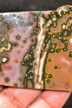 Ocean Jasper Slice Cabochon / Top Quality Ocean Jasper Gemstone / Slice / 243.50 Ct. / 61x58x6 mm. Loose Gemstone A-220
