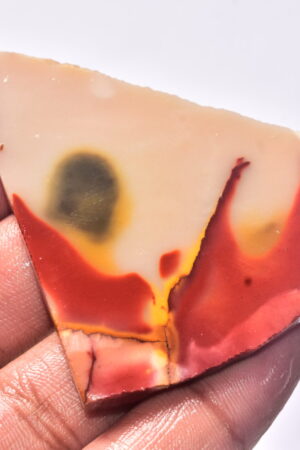 Mookaite Slice Cabochon / Red & Yellow Mookaite Slice Gemstone / Slice / 153.60 Ct. / 69x61x5 mm. / Loose Gemstone / A-235