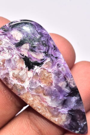 Charoite Cabochon / AAA+++ Russian Charoite Gemstone / Purple Charoite / Pear Shape / 39.85 Ct. / 45x22x5 mm. / Loose Gemstone / B-163