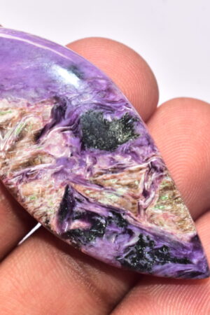 Charoite Cabochon / AAA+++ Russian Charoite Gemstone / Purple Charoite / Freeform Shape / 49.95 Ct. / 47x20x7 mm. / Loose Gemstone / B-166