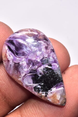 Charoite Cabochon / AAA+++ Russian Charoite Gemstone / Purple Charoite / Pear Shape / 22.75 Ct. / 30x18x5 mm. / Loose Gemstone / B-171