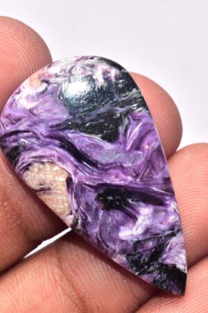 Charoite Cabochon / AAA+++ Russian Charoite Gemstone / Purple Charoite / Pear Shape / 31.05 Ct. / 37x30x5 mm. / Loose Gemstone / B-174