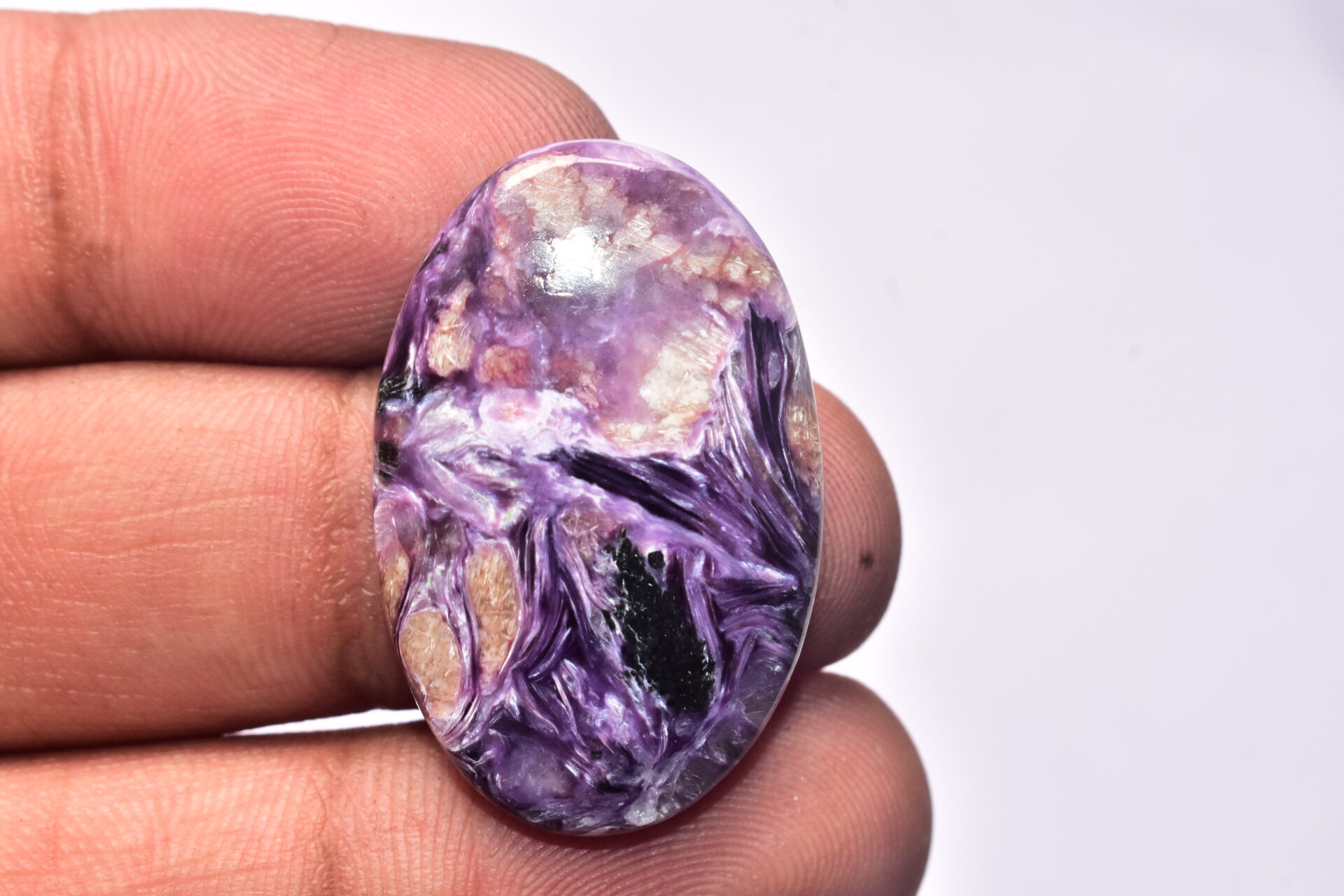 Charoite Cabochon / AAA+++ Russian Charoite Gemstone / Purple Charoite / Oval Shape / 34.00 Ct. / 31X24X5 mm. / Loose Gemstone / J-576