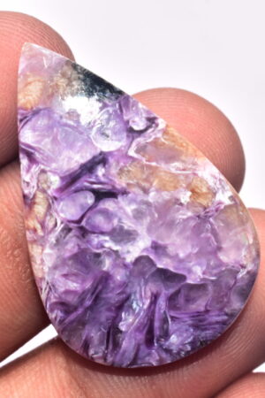 Charoite Cabochon / AAA+++ Russian Charoite Gemstone / Purple Charoite / Pear Shape / 35.60 Ct. / 37x24x5 mm. / Loose Gemstone / B-161