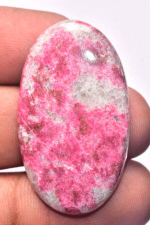 Thulite Cabochon / Top Grade Pink Thulite Gemstone / Oval Shape / 50.50 Ct. / 40x23x5 mm. Loose Gemstone B-204