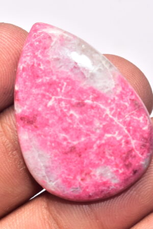 Thulite Cabochon / Top Grade Pink Thulite Gemstone / Pear Shape / 38.30 Ct. / 34x24x5 mm. Loose Gemstone B-207