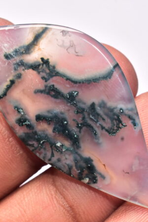 Solar Moss Agate Cabochon / Top Grade Solar Moss Agate Gemstone / Freeform Shape / 30.90 ct. / 48x24x4 mm. Loose Gemstone / B-191