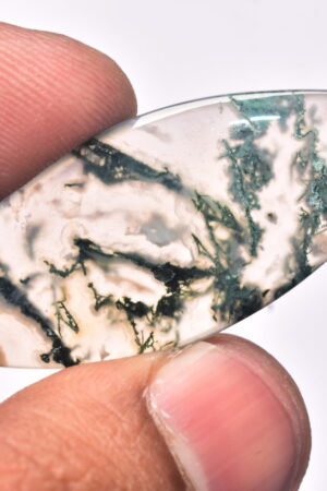 Solar Moss Agate Cabochon / Top Grade Solar Moss Agate Gemstone / Marquise Shape / 25.10 ct. / 47x19x4 mm. Loose Gemstone B-199