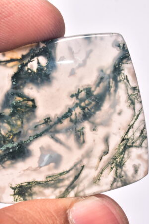 Solar Moss Agate Cabochon / Top Grade Solar Moss Agate Gemstone / Cushion Shape / 62.00 ct. / 35x34x5 mm. Loose Gemstone B-197
