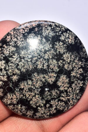 Flower Obsidian Cabochon / Flower Obsidian Gemstone / Round Shape / 52.80 Ct. / 38x4 mm. / Loose Gemstone / B-96